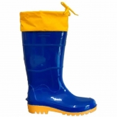 Bota Borracha Pvc Galocha Impermeável Azul/amarela C/amarra