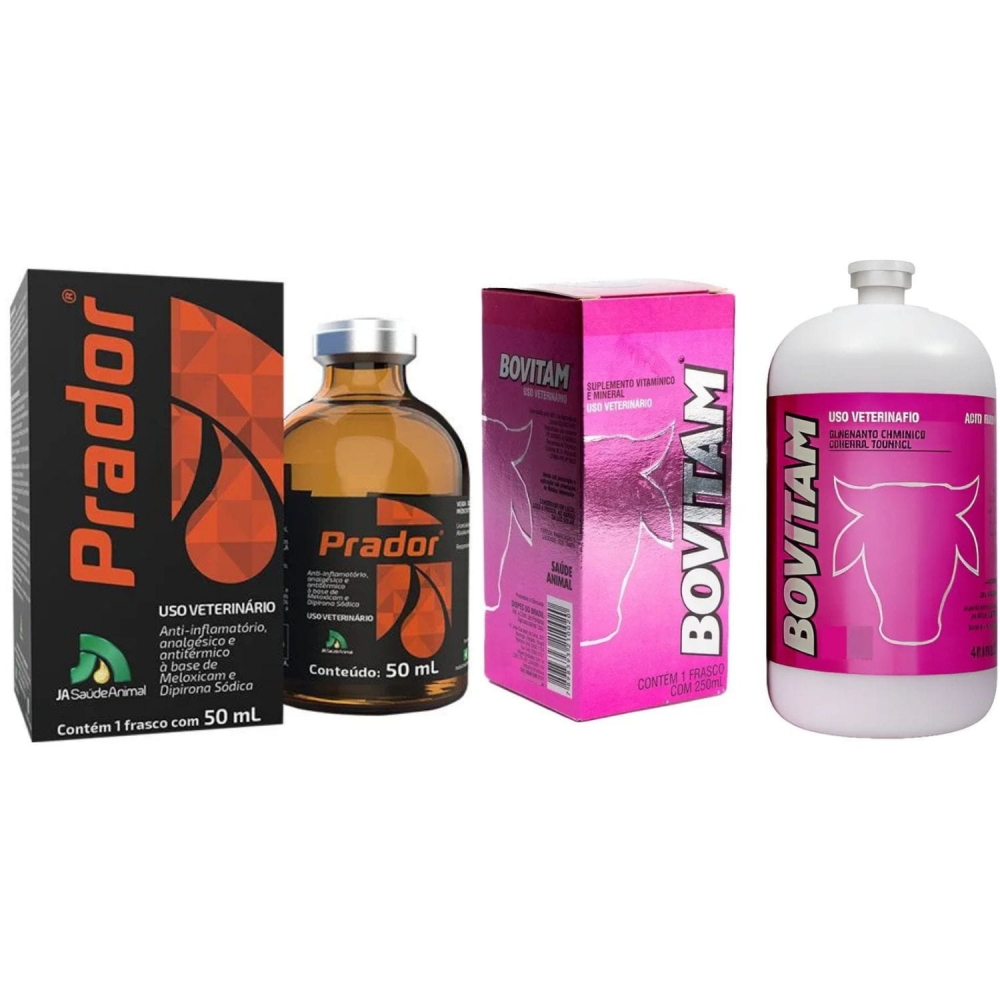 Kit Bovitam 250ml + Prador 50ml Saúde Animal